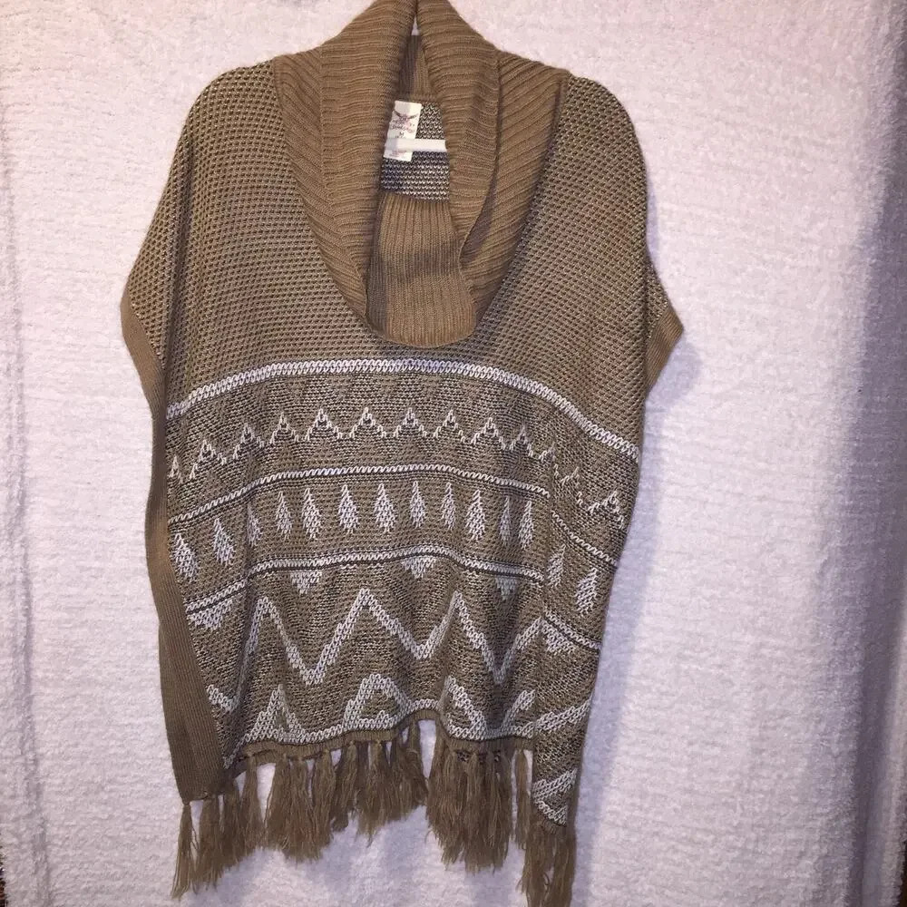 Faded Glory Cowl Neck Sweater Poncho size M 8-10